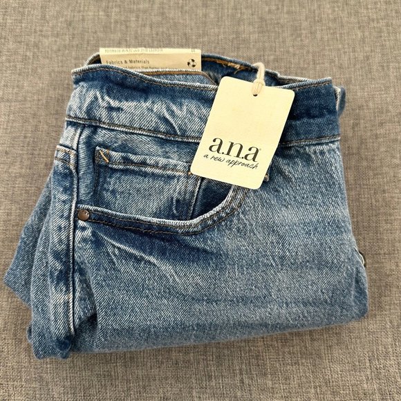 New! a.n.a. a new approach Bermuda Shorts High Rise Denim Cutt Off Shorts Sz 10 - Picture 12 of 13